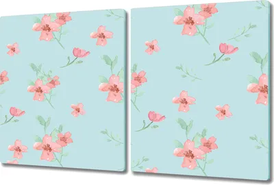 Produktbild von Glas-Herdabdeckplatte Glaskeramikkochfeld-Abdeckung Spritzschutz - 2x 40x52 cm - Graue Fensterblätter
