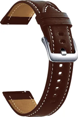 Produktbild von 22mm echtes Leder -Wachband -Gurt für Samsung für Huawei Uhr GT2 ersetzen-Dunkelbraun