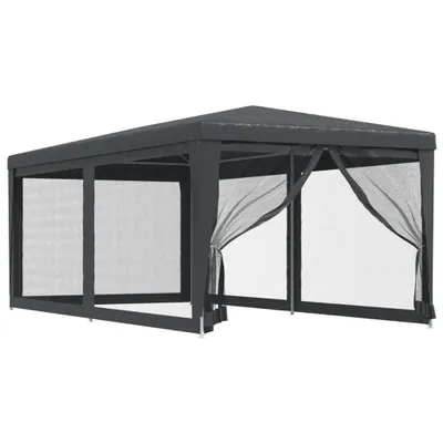 Image de Tente de fête avec 6 parois latérales en maille Anthracite 3x6m