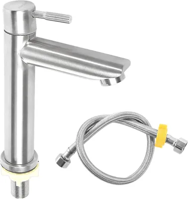 Produktbild von Kaltwasserhahn 60 cm, Edelstahl, für Bad