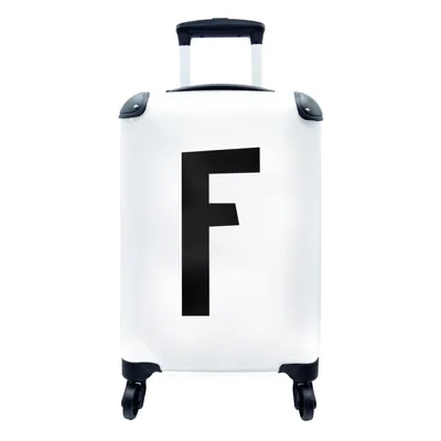 Produktbild von MuchoWow® Koffer Handgepäck Trolley Rollkoffer Kleine Reisekoffer mit 4 Rollen - Kinder Illustration der Buchstaben des Alphabets "F" auf einem weißen Hintergrund - Cabin Size < 55x40x23 cm & 55x40x20 cm - Kinderkoffer - Kabinenkoffer - Boardgepäck - Reise-Box - Reisekoffer - Reisegepäck - Koffer mit Bild - Trolley für Kinder