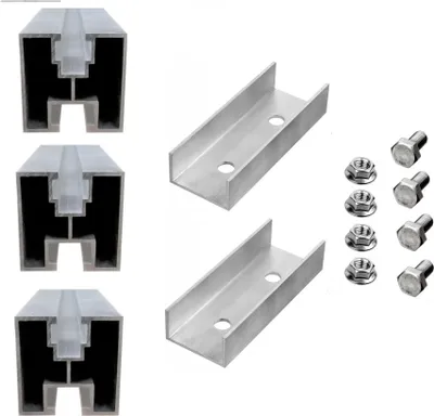Produktbild von 3-er Set Solarprofil 80 cm ALU - Gesamtlänge 240 cm inklusive Zubehör | S Photovoltaik