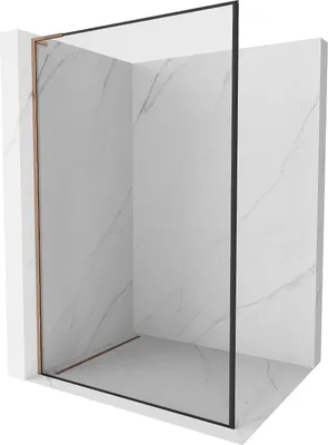 Image de Mexen Kioto L paroi de douche Walk-in 100 x 200 cm, motif noir, or rose - 800-100-103-60-70