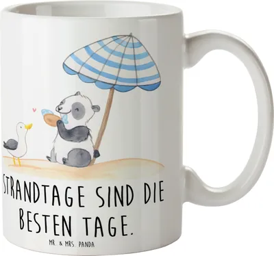 Produktbild von Mr. & Mrs. Panda Kaffeetasse Sommer Strandtage - Weiß - Geschenk, Frühling, Geschenke, Sommerferien, Kaffeebecher, Küstenurlaub, Urlaub Am Meer, Strandurlaub, Küste
