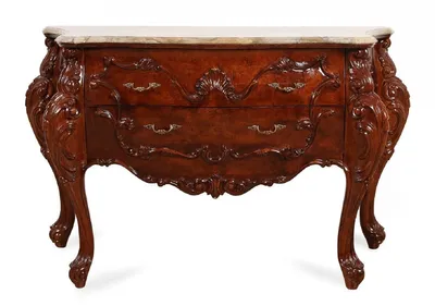 Produktbild von Casa Padrino Luxus Barock Kommode mit Marmorplatte Braun / Beige 156 cm - Barock Möbel