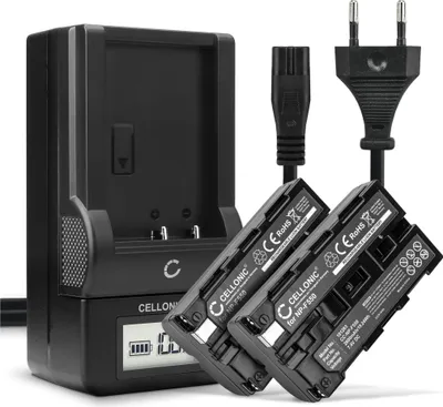 Image de CELLONIC 2x Batterie pour Appareil photo Compatible avec Sony HDR-FX1000E, HDR-FX7E, CCD-SC5, NP-F330 - (2600mAh, 7.4V) + Chargeur