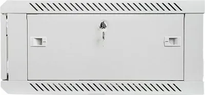 Produktbild von Lanberg WF01-6604-10S, Wandmontiertes Regal, 4U, 60 kg, Sperrschloss, Grau