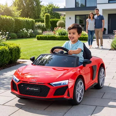 Produktbild von Actionbikes Motors Audi R8 4S Spyder | Kinder Elektro Auto mit Fernbedienung - LED - USB - MP3 - Hupe - 2 x 12 V 30 Watt Motor - ab 3 Jahre (Rot)