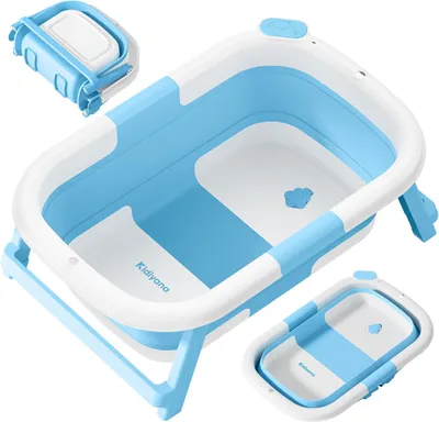 Image de Baignoire pliante pour bébé avec support, 30 litres, en PP et TPE, pour salle de bain