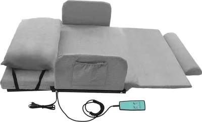 Image de Dossier de lit électrique - Relève-dos - Avec télécommande - Capacité de charge 300 kg - Réglable de 2 à 80° - Coussin amovible - Gris