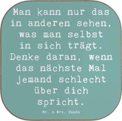 Produktbild von Mr. & Mrs. Panda Untersetzer für Gläser Spruch Mobbing bewältigen Spiegelbild - Meeresbrise - Geschenk, Tassenuntersetzer, Vertrauem, Kritik, Tassen, gläseruntersetzer