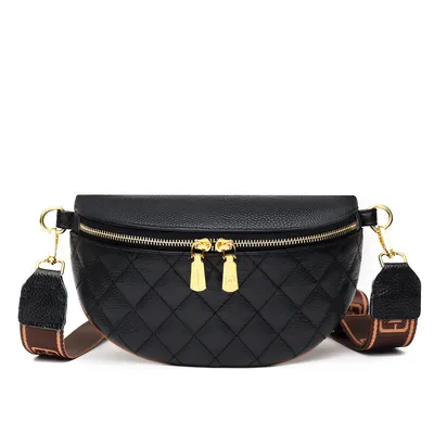 Obrázek produktu pro INF Dámská crossbody kabelka z pravé kůže Černá