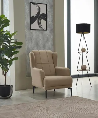 Immagine prodotto di Poltrona da salotto monoposto poltrona imbottita poltrona in tessuto poltrona moderna beige
