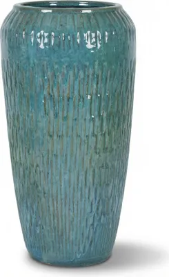 Produktbild von Provencelia Keramik Pflanzkübel Pompadour Blaugrün, Ø30 x H57 cm, frostbeständig, handgefertigt, glasiert, Outdoor, Garten, Terrasse, winterfest