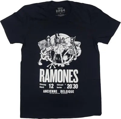 Produktbild von Ramones - "Belgique" T-Shirt für Herren/Damen Uni RO1554 (M) (Schwarz)