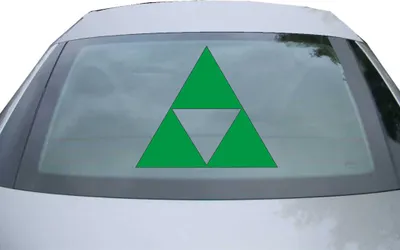 Produktbild von Indigos UG - Aufkleber Heckscheibe & Motorklappe DE2492 - grün - 600x514 mm - Triforce - Auto Scheiben Fenster Heckklappe Tuning Racing JDM - Die cut