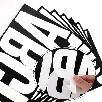 Große Vinyl Buchstaben Aufkleber - 76 Stück, Wasserdichte Selbstklebende Großbuchstaben für Wanddekoration, Perfekt für