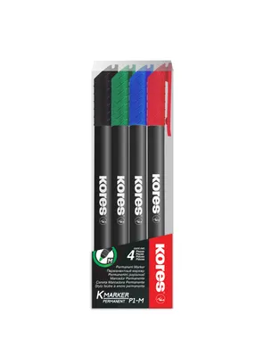 Produktbild von Kores Permanent Marker "K MARKER FINE" M 4er Set