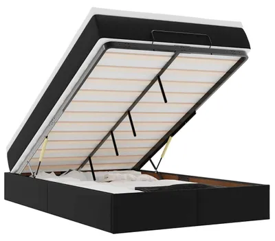 Produktbild von vidaXL Ottoman-Bett mit Matratze Schwarz 120x190 cm Kunstleder