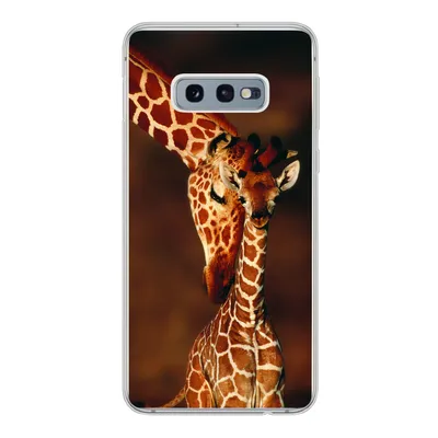 Produktbild von MuchoWow® Handyhülle Schutzhülle Hülle für Samsung Galaxy S10e Giraffe - Kalb - Porträt Silikon Softcase Handy Hülle - Handy
