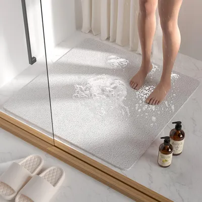 Obrázok produktu pre Protisklzová podložka pod sprchu, PVC, 68x68 cm, biela