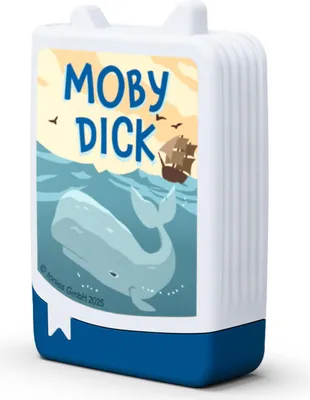 A white and blue product with a label depicting a whale and a ship.