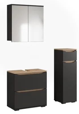 Obrázek produktu pro Koupelnový nábytek Vicco Ruben Antracit/Řemeslný dub 3dílná sada, Model 65874