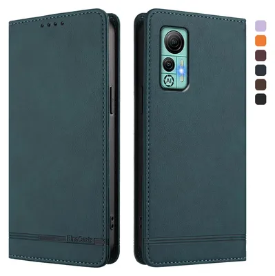 Obrázek produktu pro Pouzdro pro Ulefone Note 14, retroPolyuretankožené flip pouzdro s stojánkem a přihrádkami na karty Zelený