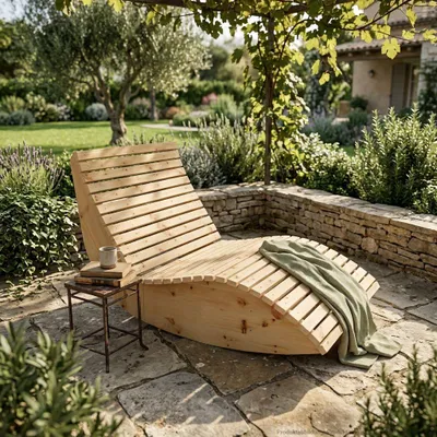 Produktbild von Holzliege Wellenliege Waldsofa Gartenliege "Schaukel-Sannerl" (Zirbe) Breite 140cm Schaukelliege Relaxliege Himmelsliege