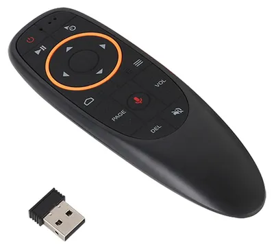 Obrázek produktu pro G10 2,4GHz bezdrátový dálkový ovladač s USB přijímačem Hlasové ovládání pro Android TV Box PC Notebook Smart TV Black