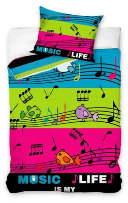 Produktbild von Music is my life Bettwäsche 140 x 200 cm - 70 x 90 cm - Baumwolle