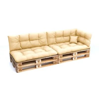 Produktbild von POKAR Palettenkissen mit schöner Steppung Auflage Palettensofa, Größe:6er Set, Farbe:Beige - Wasserdicht