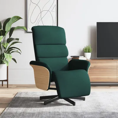 Image de Fauteuil relax design avec repose-pieds Tissu vert foncé - Fauteuil TV & Relax 2025 Nouveau1920210 1parcel