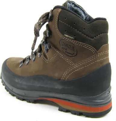 A single brown hiking boot shown from a side-diagonal angle against a white background.