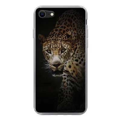 Produktbild von MuchoWow® Handyhülle Schutzhülle Hülle für iPhone 7 Leopard - Wilde Tiere - Licht Silikon Softcase Handy Hülle - Kartenhalter