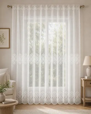 Produktbild von Jacquard Gardinenstoff Meterware Siena 250 cm hoch, weiß, elegantes Streifenmuster, blickdicht, pflegeleicht, 100% Polyester