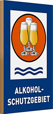 Produktbild von Holzschild Bier 20x30cm Alkoholschutzgebiet Biergläser