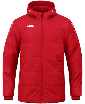 Produktbild von JAKO Unisex Coachjacke Team mit Kapuze, Farbe:rot, Größe:L