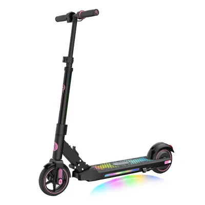 Image de EVERCROSS TECH EV06C Trottinette électrique pour enfants, pour enfants de 6 à 12 ans, écran LED, lumières colorées, réglage de la vitesse à 3 vitesses, trottinette électrique pliable