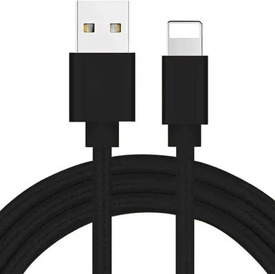 Image de Câble de recharge rapide USB-A noir de 1 m pour smartphone