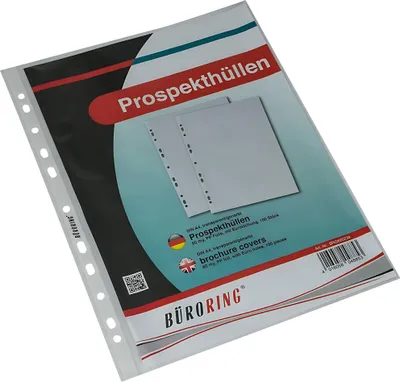 Produktbild von Prospekthülle A4 PP-Folie 60my genarbt 100 Hüllen