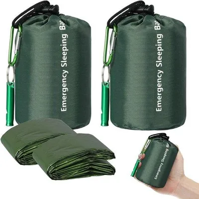 Image de Lot de 2 couvertures de survie imperméables pour le camping et la randonnée