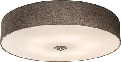 Produktbild von QAZQA - Modern Land Deckenleuchte I Deckenlampe I Lampe I Leuchte taupe 70 cm - Trommel Jute I Wohnzimmer I Schlafzimmer - Textil Rund - LED geeignet E27