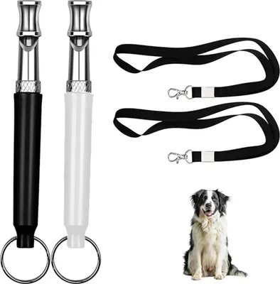 Immagine prodotto di Fischietto ultrasonico per cani, confezione da 2, con cordoncino, ideale per l'addestramento dei cani