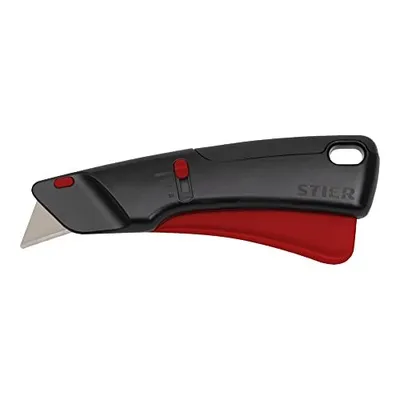 Produktbild von STIER Sicherheits-Cuttermesser Premium mit 10 Ersatz-Klingen, automatischem Klingeneinzug