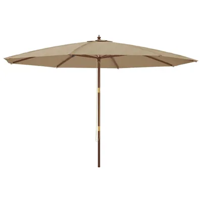 Image de vidaXL Parasol avec mât en bois Taupe 400x273 cm