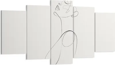 Produktbild von Bild auf Leinwand - Leinwandbild - 5 Teile - Linie Linie Frau - 160x85cm - Wand Bild - Wanddeko - Wandbilder - Leinwanddruck - Bilder - Wanddekoration - Leinwand bilder - Wandbild - EA160x85-5112