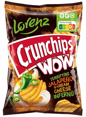 Produktbild von Crunchips WOW Terrifying Jalapeño & Cream Cheese Inferno 110g