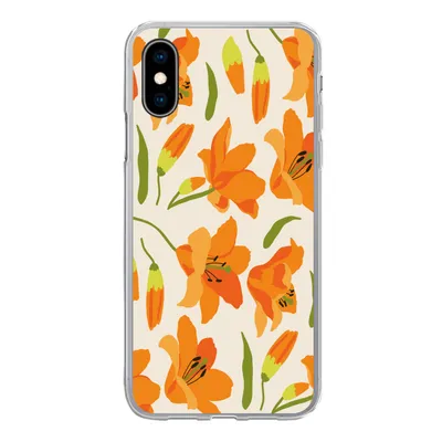 Produktbild von MuchoWow® Handyhülle Schutzhülle Hülle für iPhone X Blumen - Lilie - Muster Silikon Softcase Handy Hülle - Handyhülle