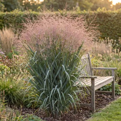 Produktbild von Stauden Gänge 3 x Panicum virgatum 'Dallas Blues' im 1 Liter Topf - Blaue Rutenhirse - Kühle Blautöne für stilvolle Beete - Winterhart - Mehrjährig
